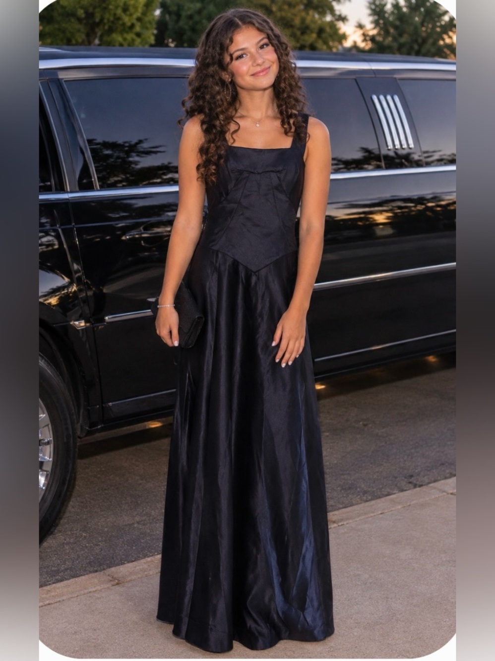 NWT New Trend Navy Blue Satin Gown Size 4